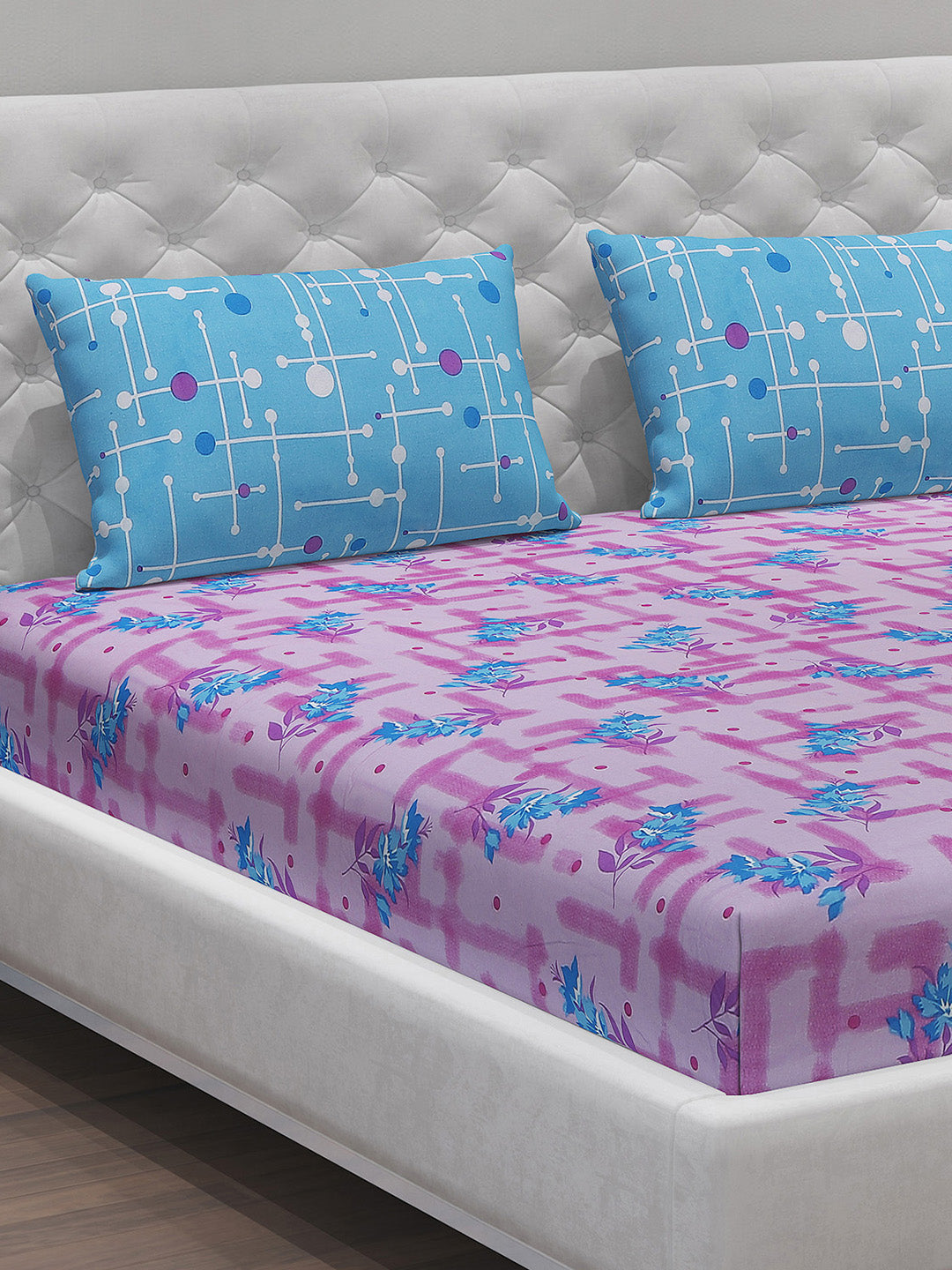 MOCA by Monte Carlo 104 TC Cotton Double Bedsheet with 2 Pillow Covers