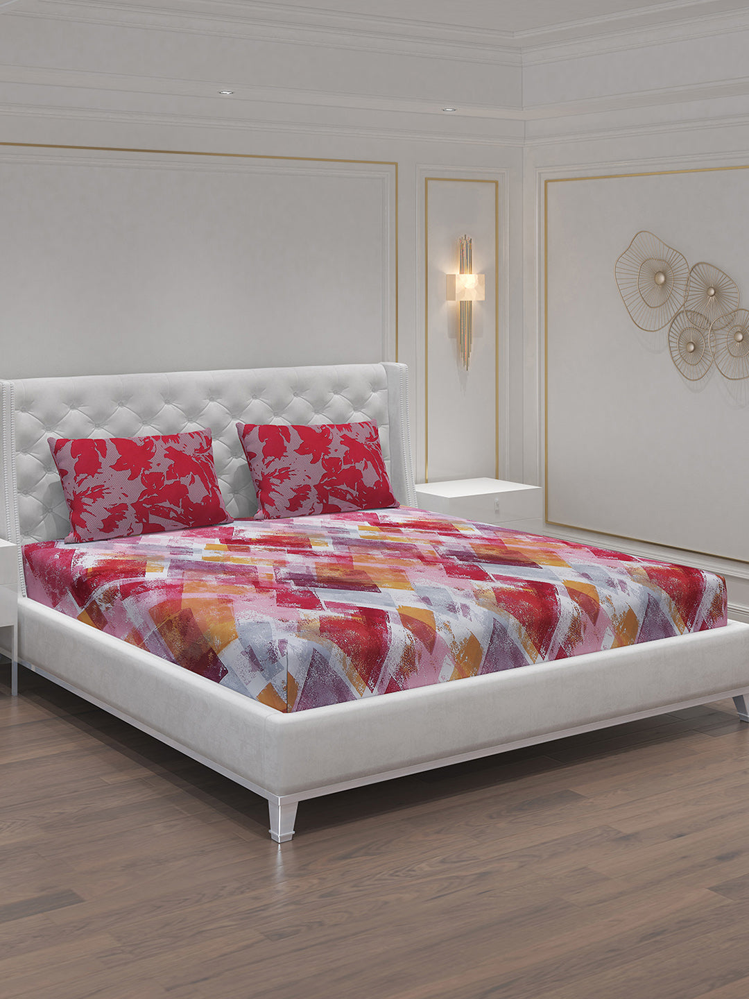 MOCA by Monte Carlo 104 TC Cotton Double Bedsheet with 2 Pillow Covers