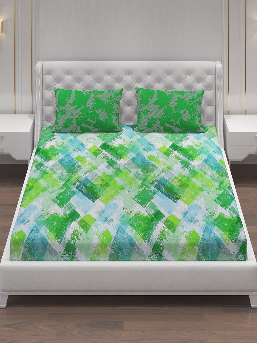 MOCA by Monte Carlo 104 TC Cotton Double Bedsheet with 2 Pillow Covers