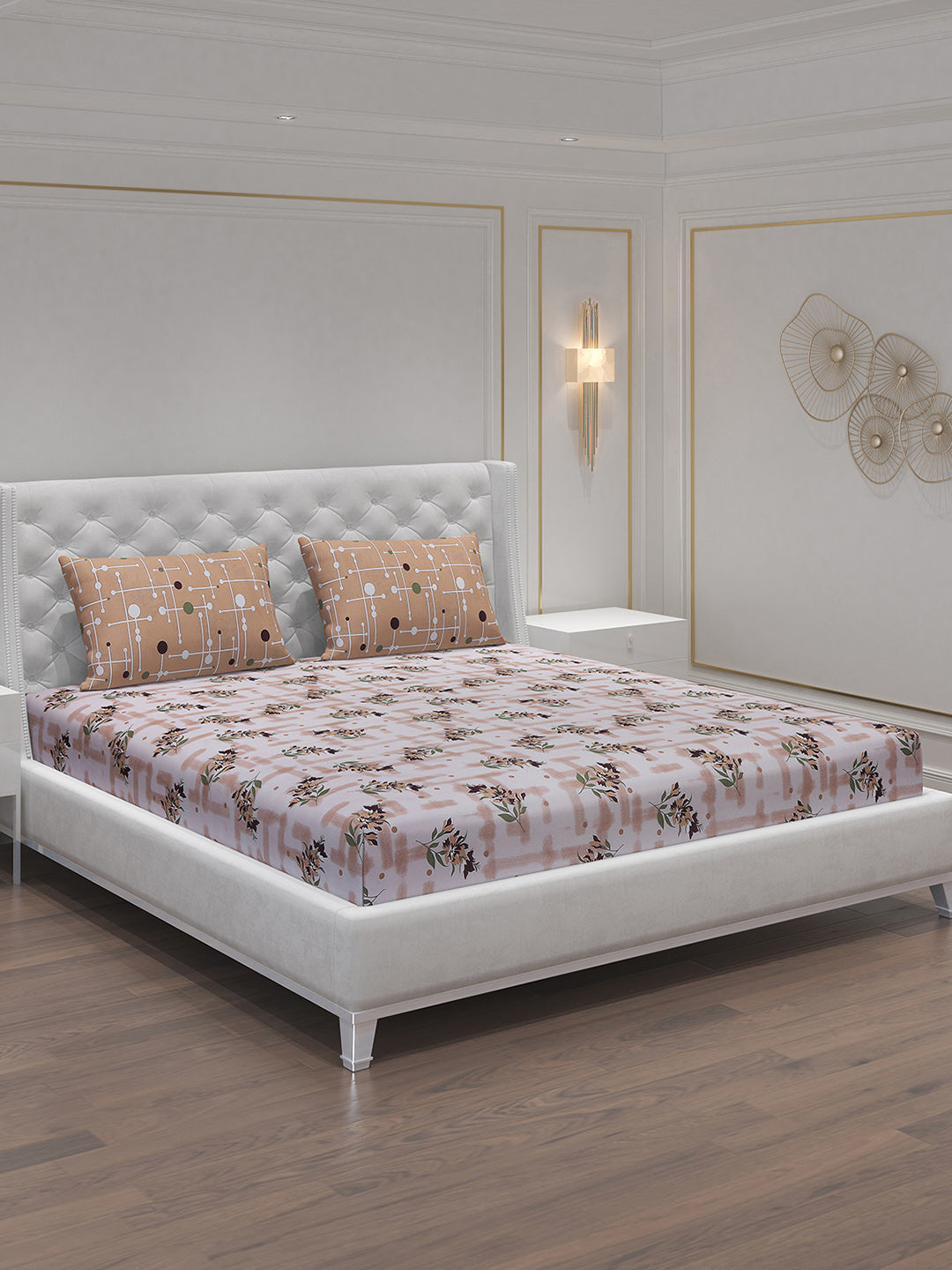 MOCA by Monte Carlo 104 TC Cotton Double Bedsheet with 2 Pillow Covers