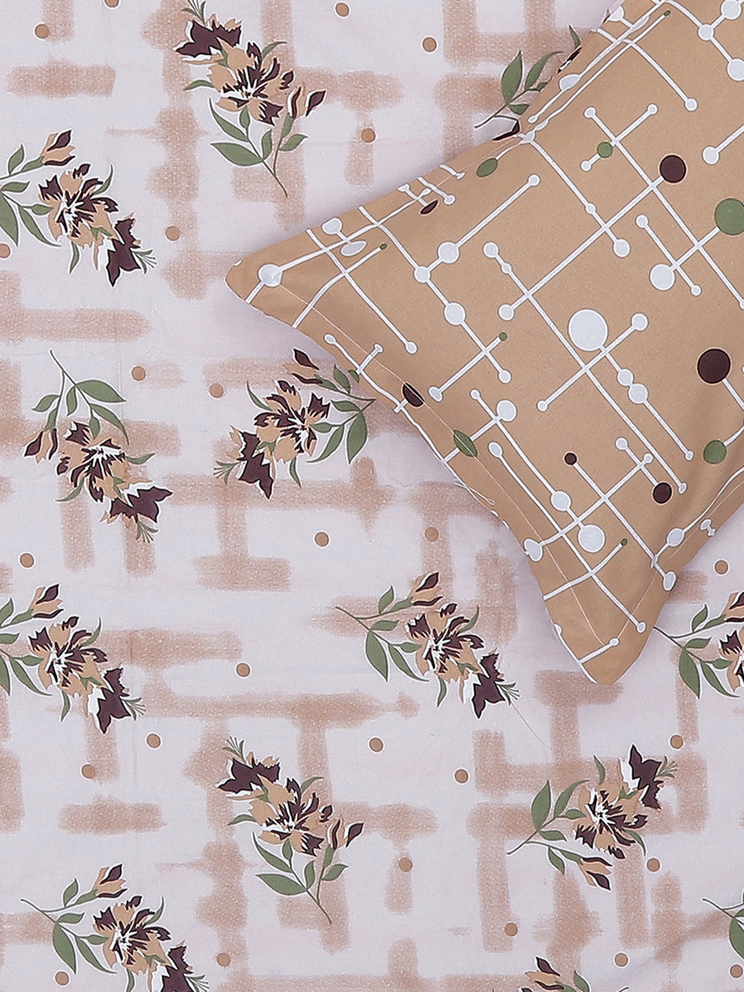 MOCA by Monte Carlo 104 TC Cotton Double Bedsheet with 2 Pillow Covers