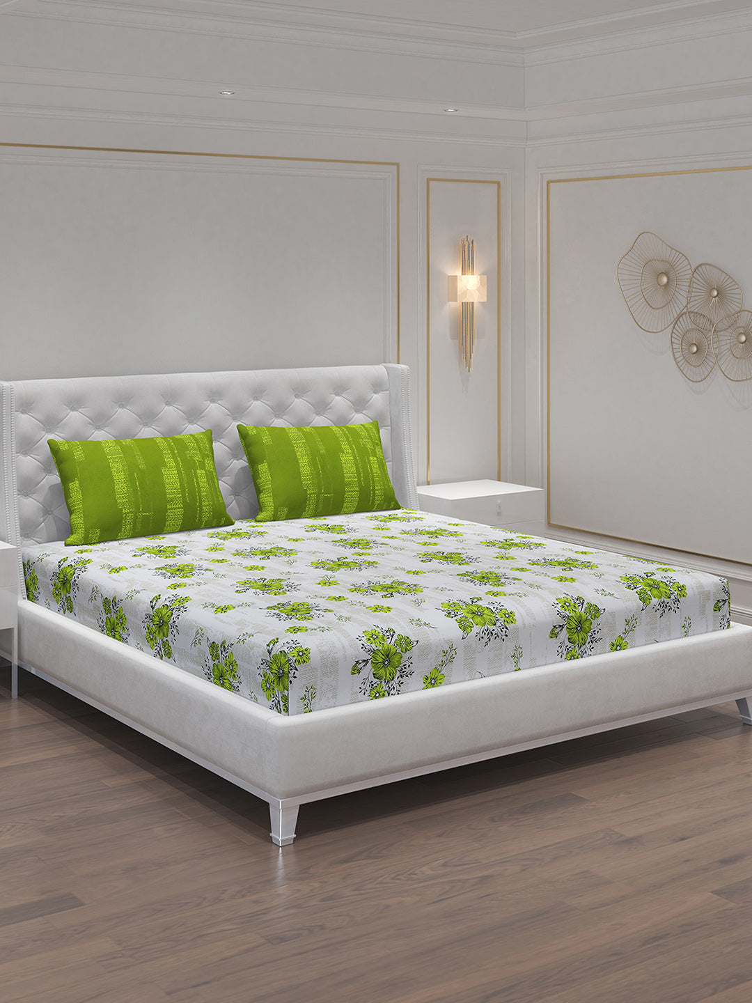 MOCA by Monte Carlo 104 GSM Cotton Double Bedsheet With 2 Pillow Covers