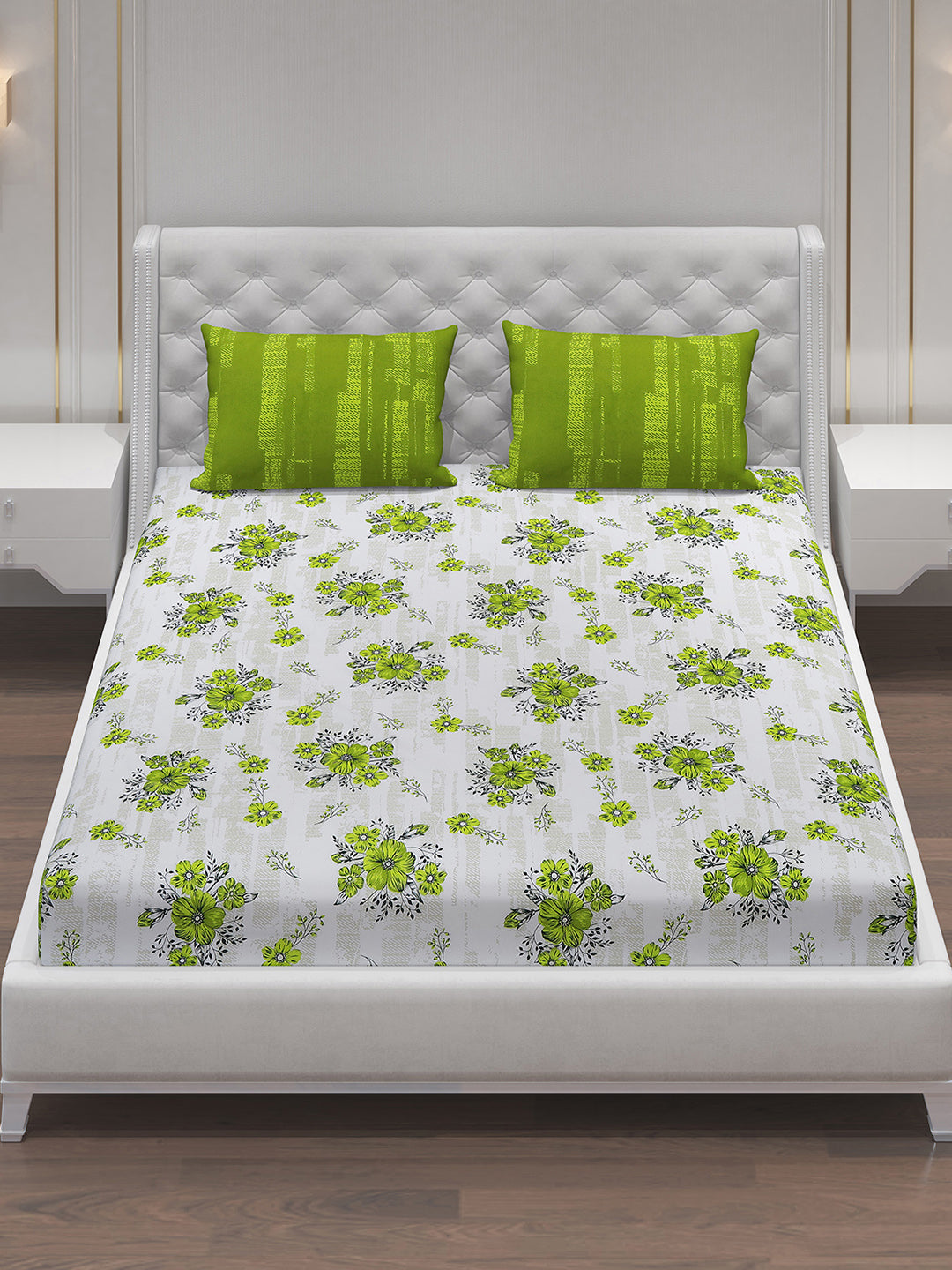 MOCA by Monte Carlo 104 GSM Cotton Double Bedsheet With 2 Pillow Covers