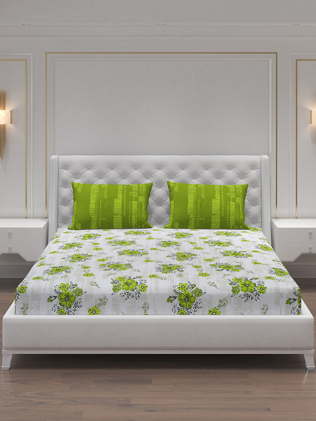 MOCA by Monte Carlo 104 GSM Cotton Double Bedsheet With 2 Pillow Covers