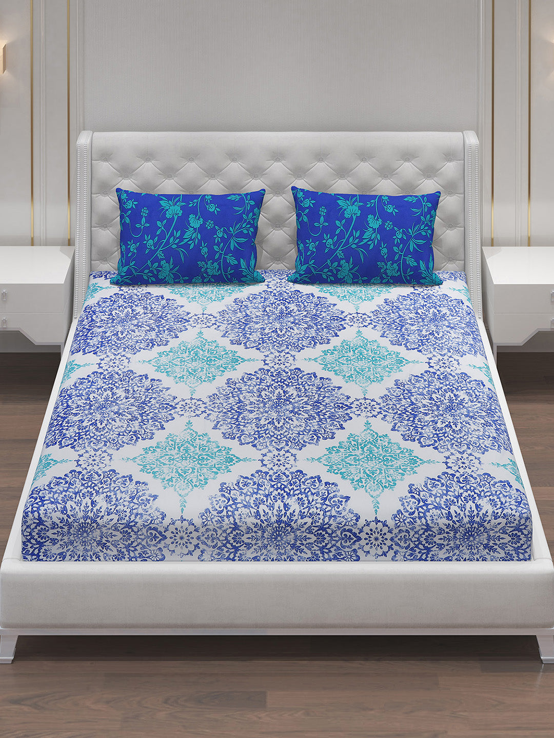 MOCA by Monte Carlo 104 GSM Cotton Double Bedsheet With 2 Pillow Covers