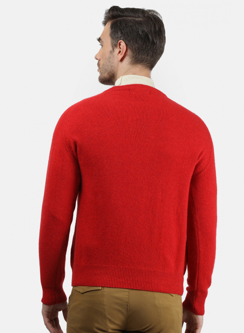 Men Red Solid Pullover