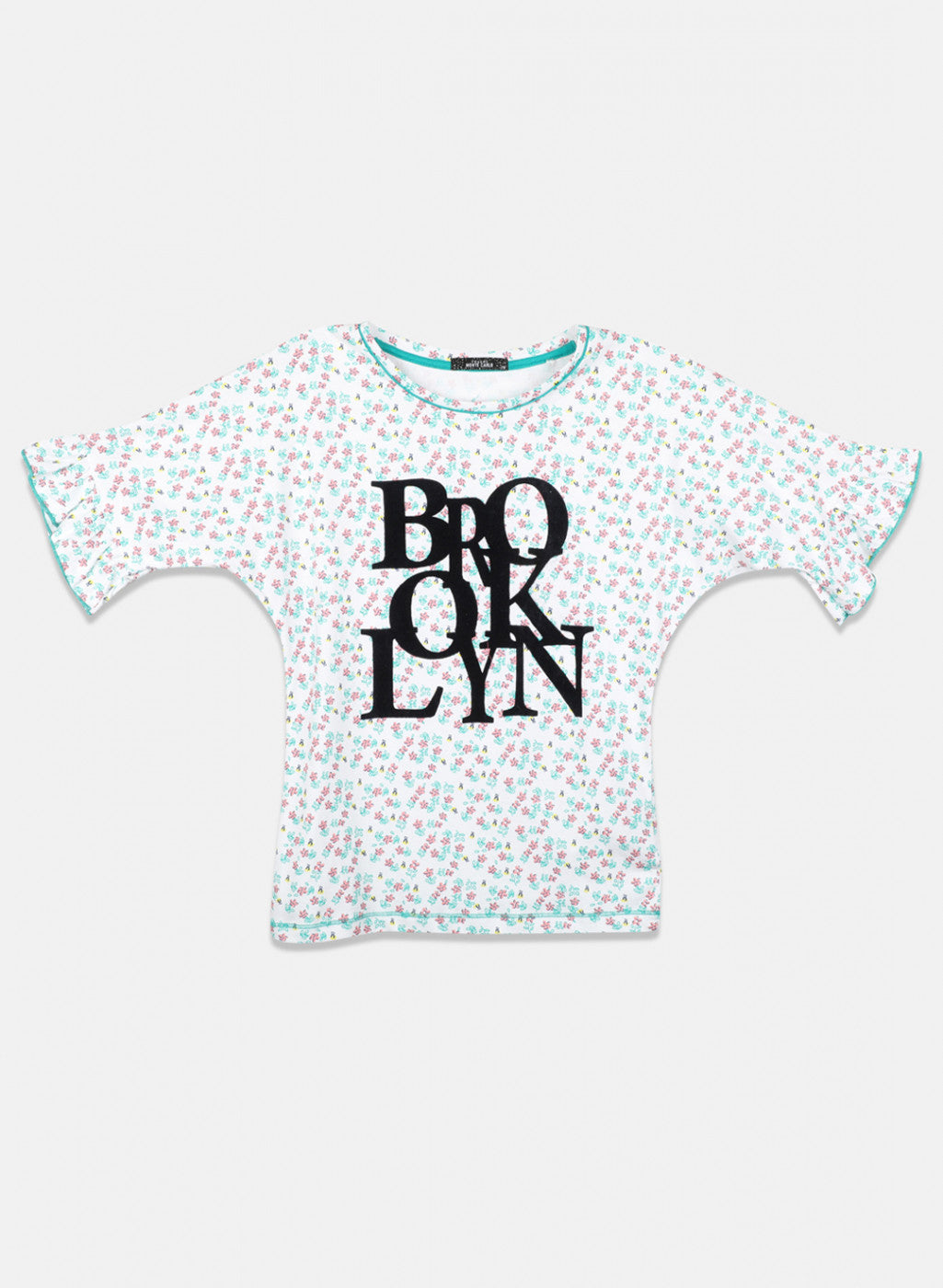 Girls Blue Printed Capri Set