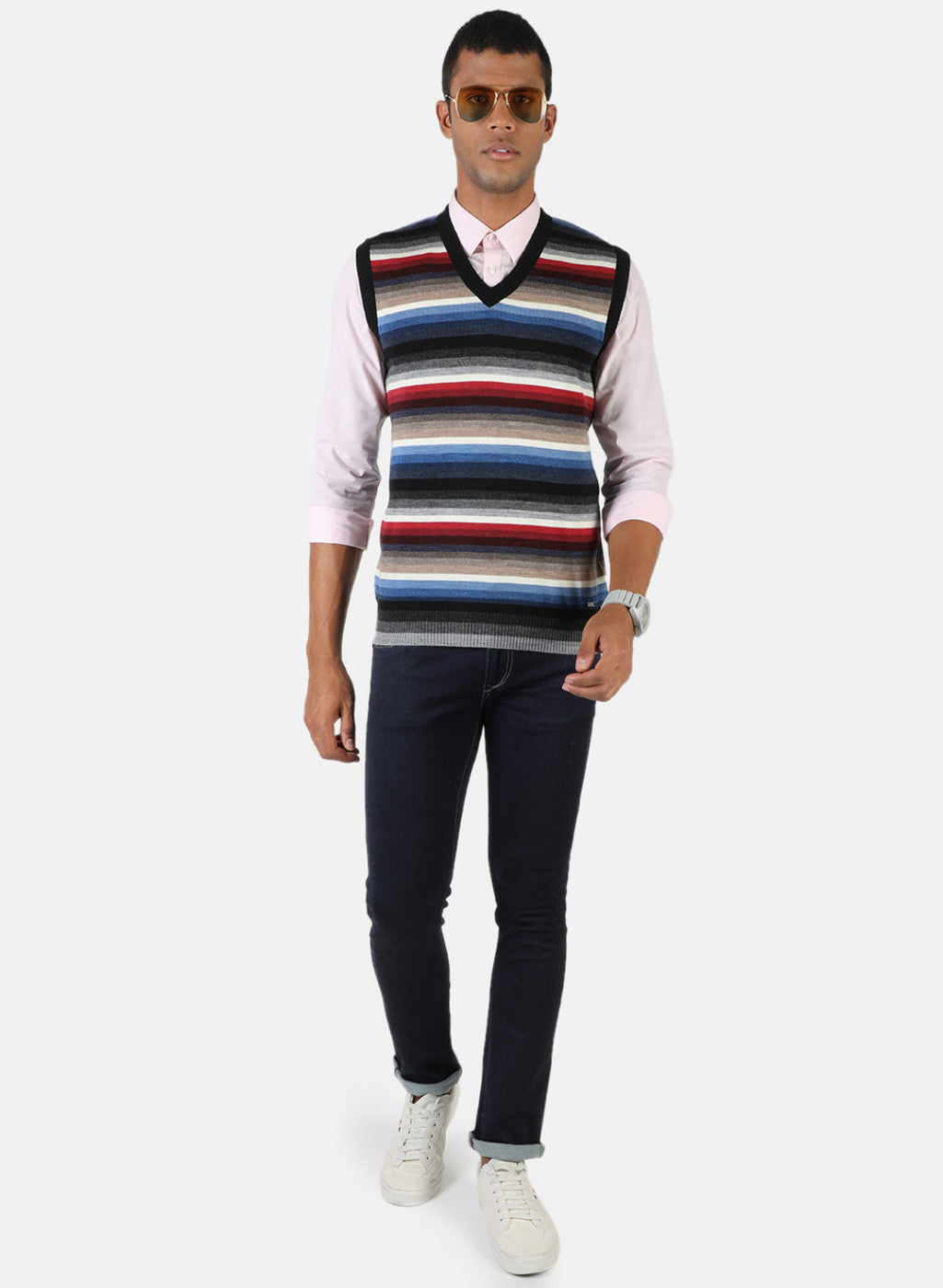 Men Multicolor Solid Sweater