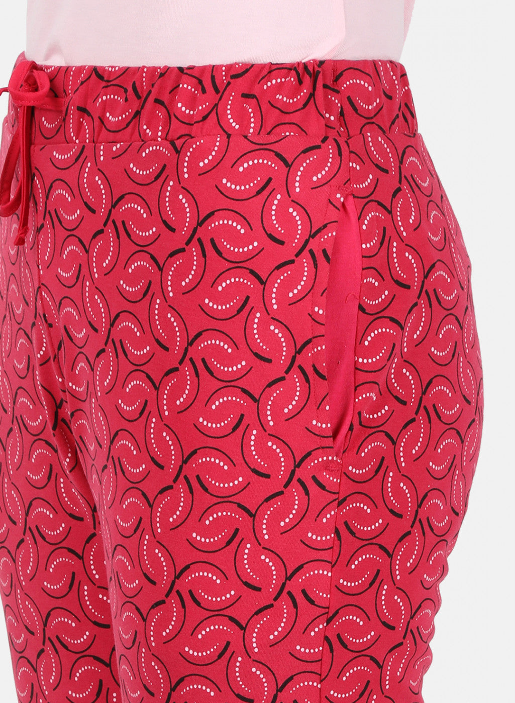 Womens Pink Printed Capri Set