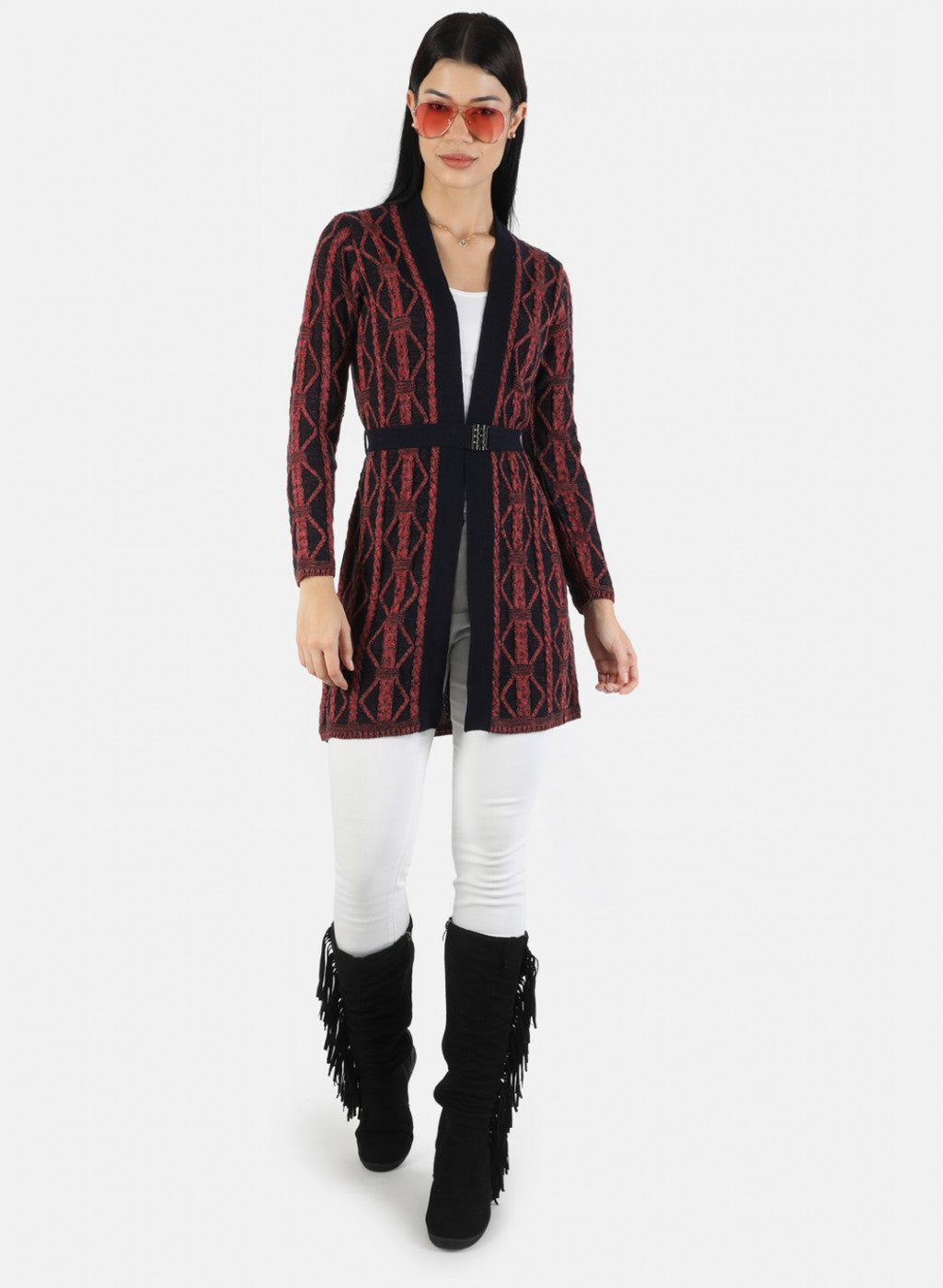 Women Pink Solid Cardigan