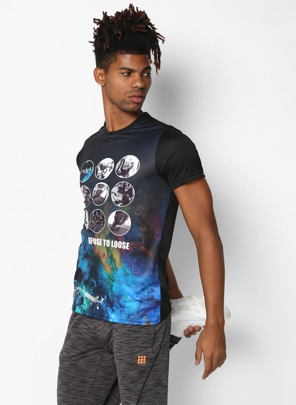 Rock.it Navy Blue Round Neck Smart Fit T-Shirt