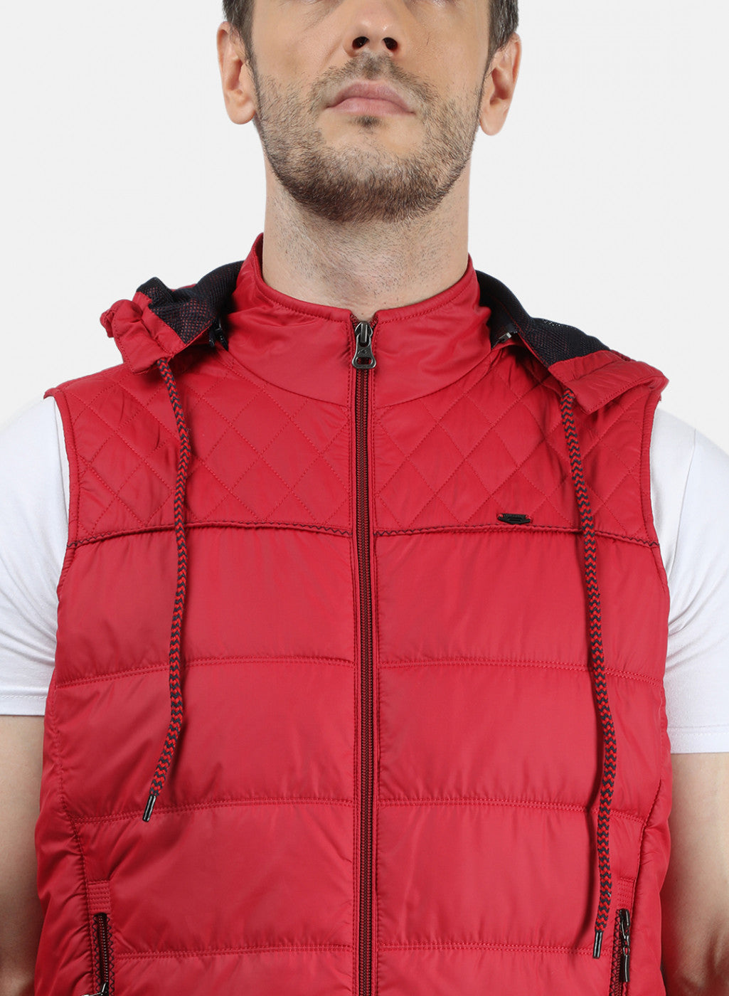 Men Red Plain Jacket