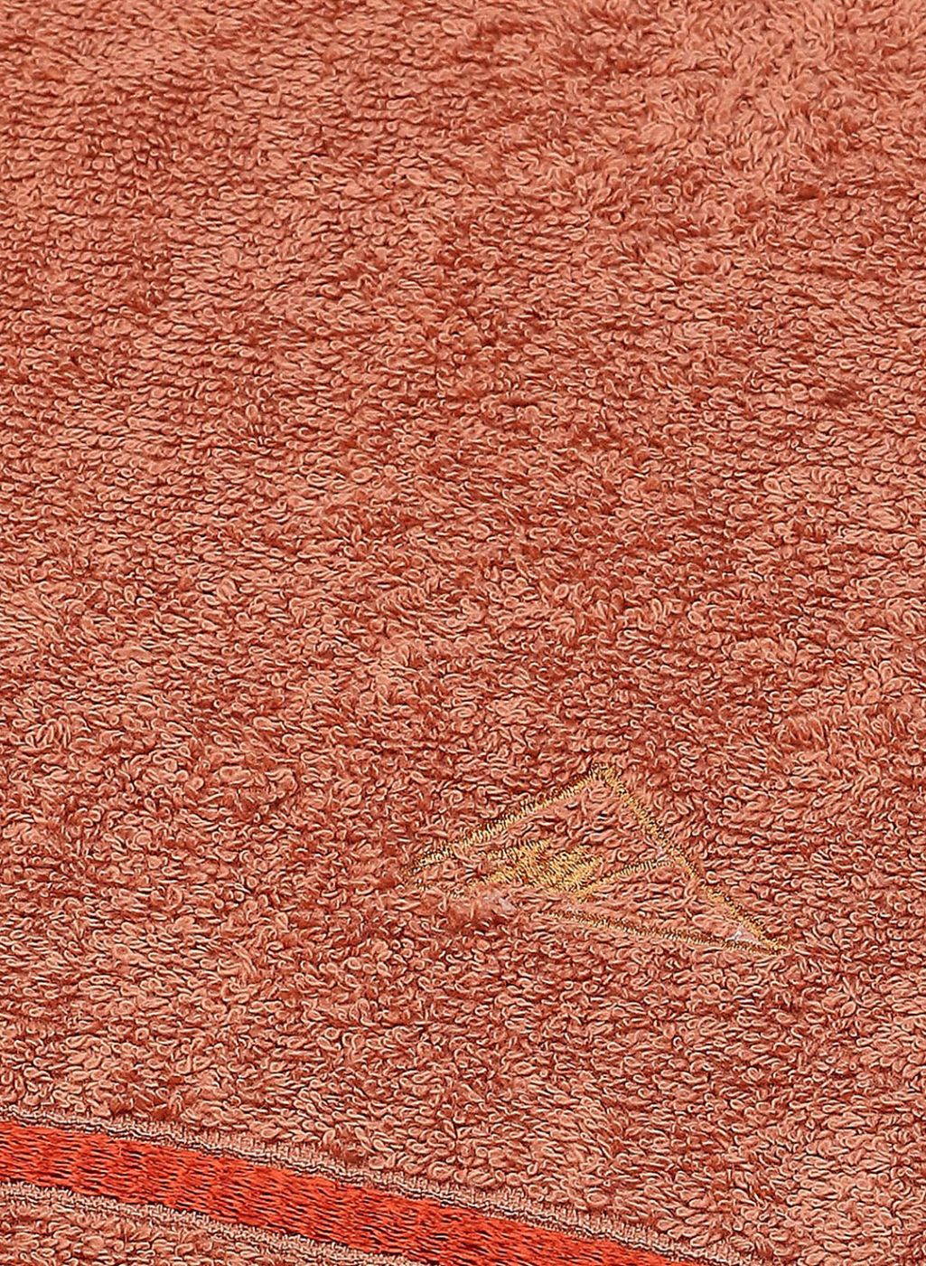 Brown & Peach Cotton 525 GSM Towel Set Pack of 4 (2 Bath & 2 Hand Towels)