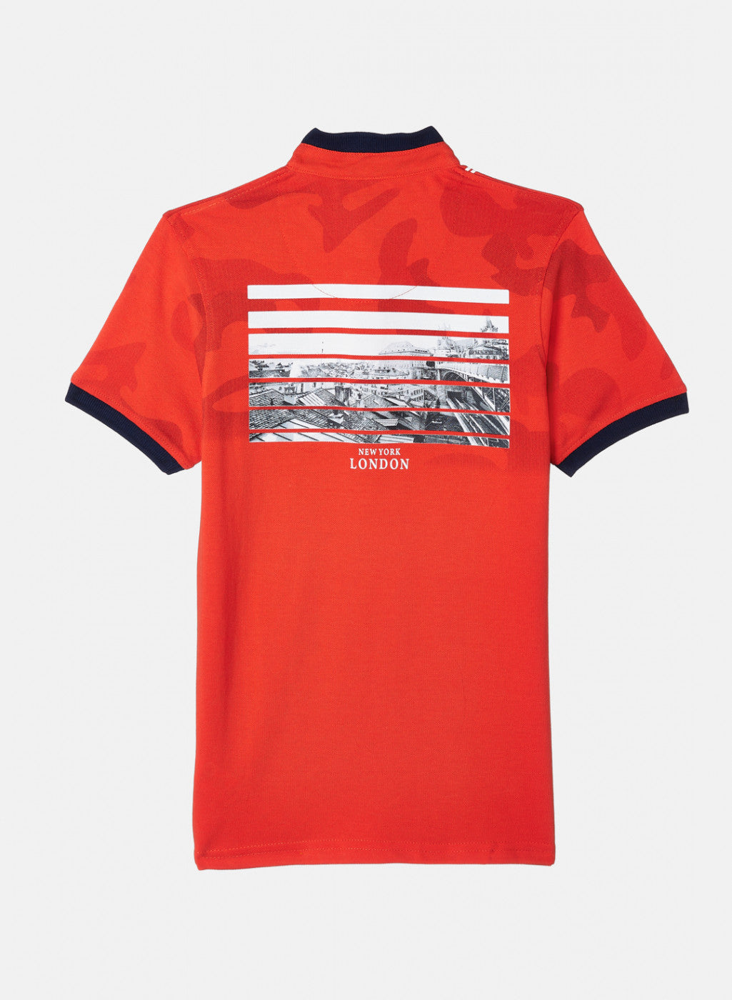 Boys Orange Printed T-Shirt