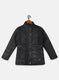 Girls Black Solid Jacket