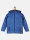 Girls Blue Solid Jacket
