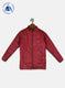Girls Red & Green Reversible Printed Jacket