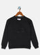 Girls Black Printed Sweatshirt