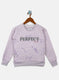 Girls Purple Embroidered Sweatshirt