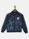 Girls Blue Printed Sweatshirt
