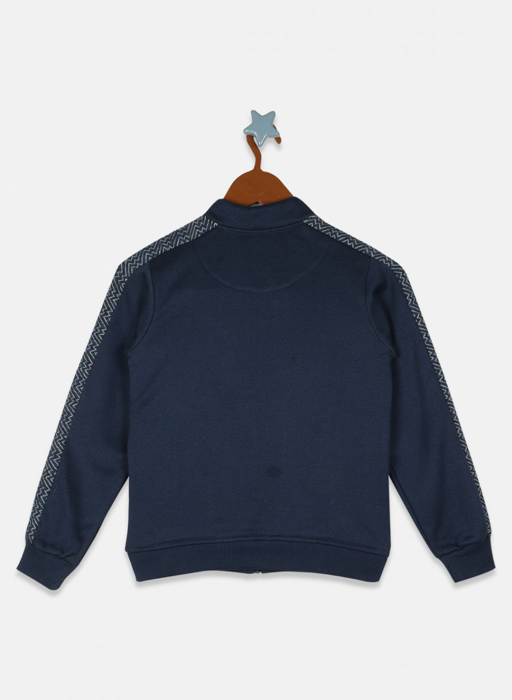 Girls Blue Printed Sweatshirt