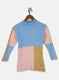 Girls Blue Self Design Top