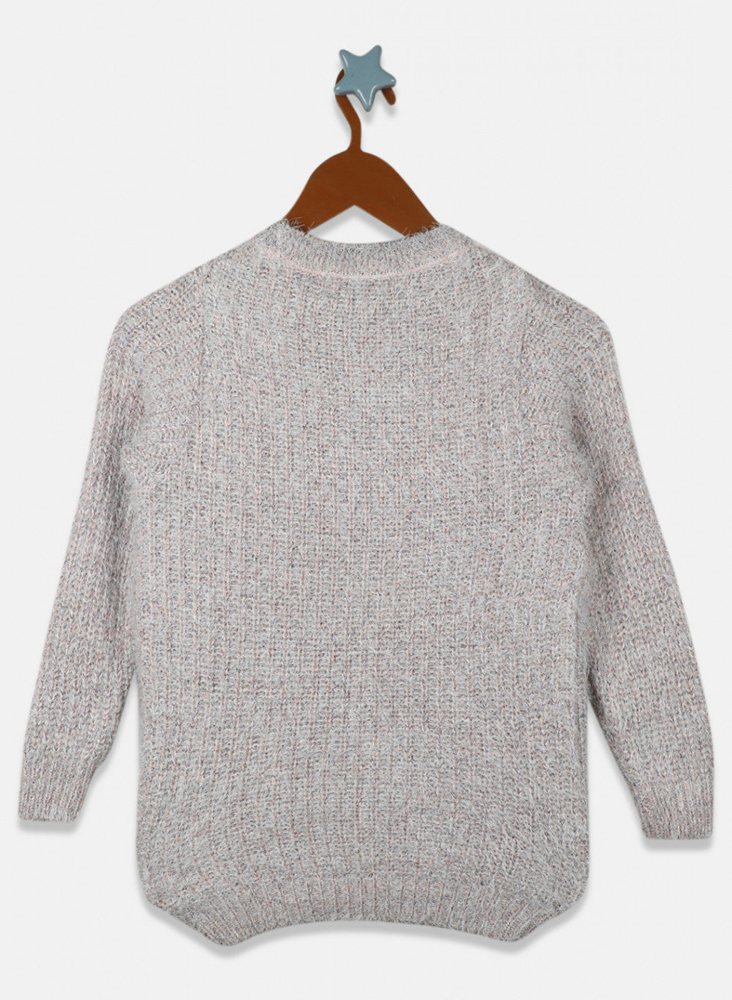 Girls Pink & Grey Solid Top