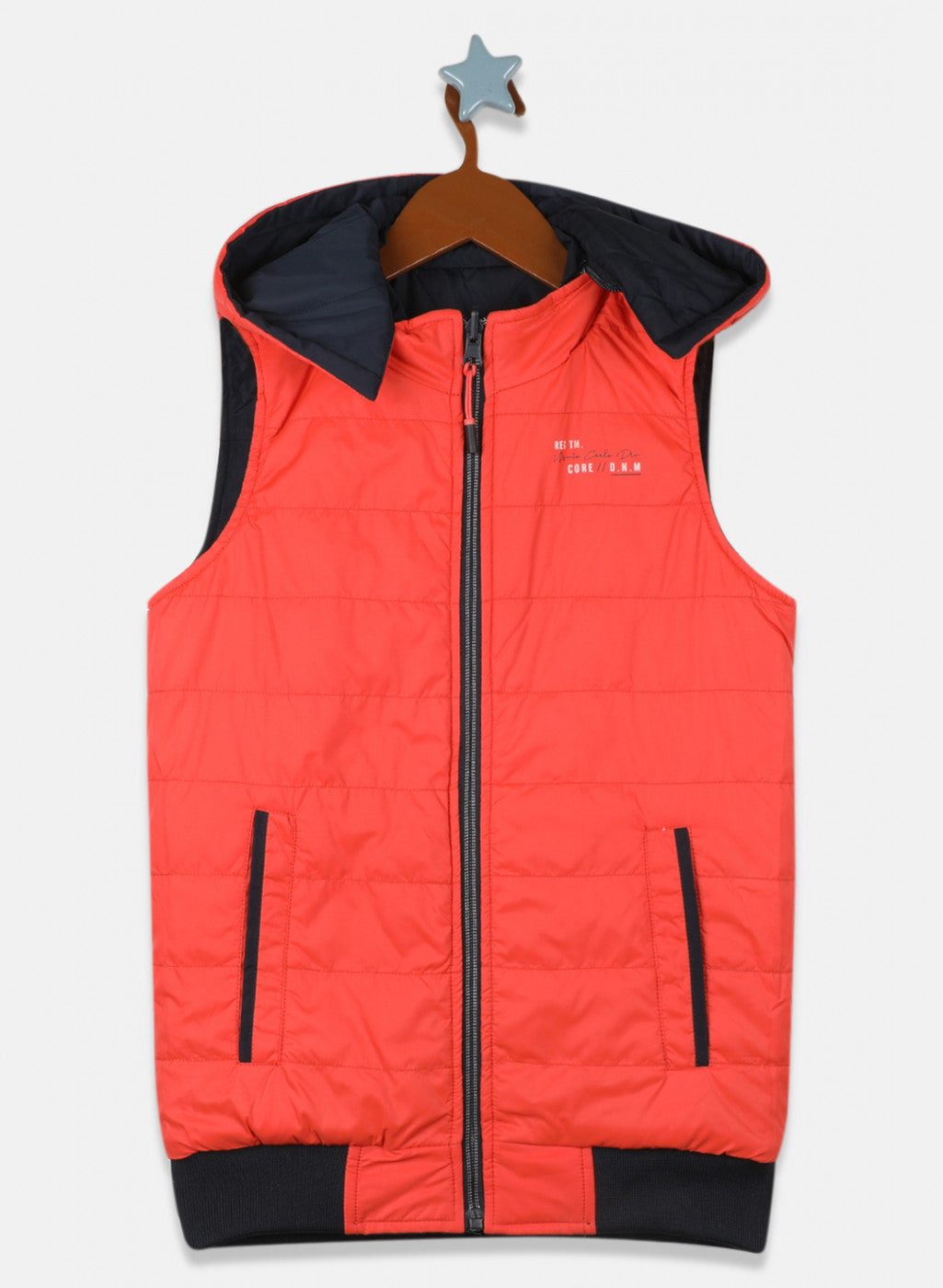 Boys NAvy Blue Reversible Solid Jacket