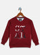Boys Maroon Printed Sweatshirt