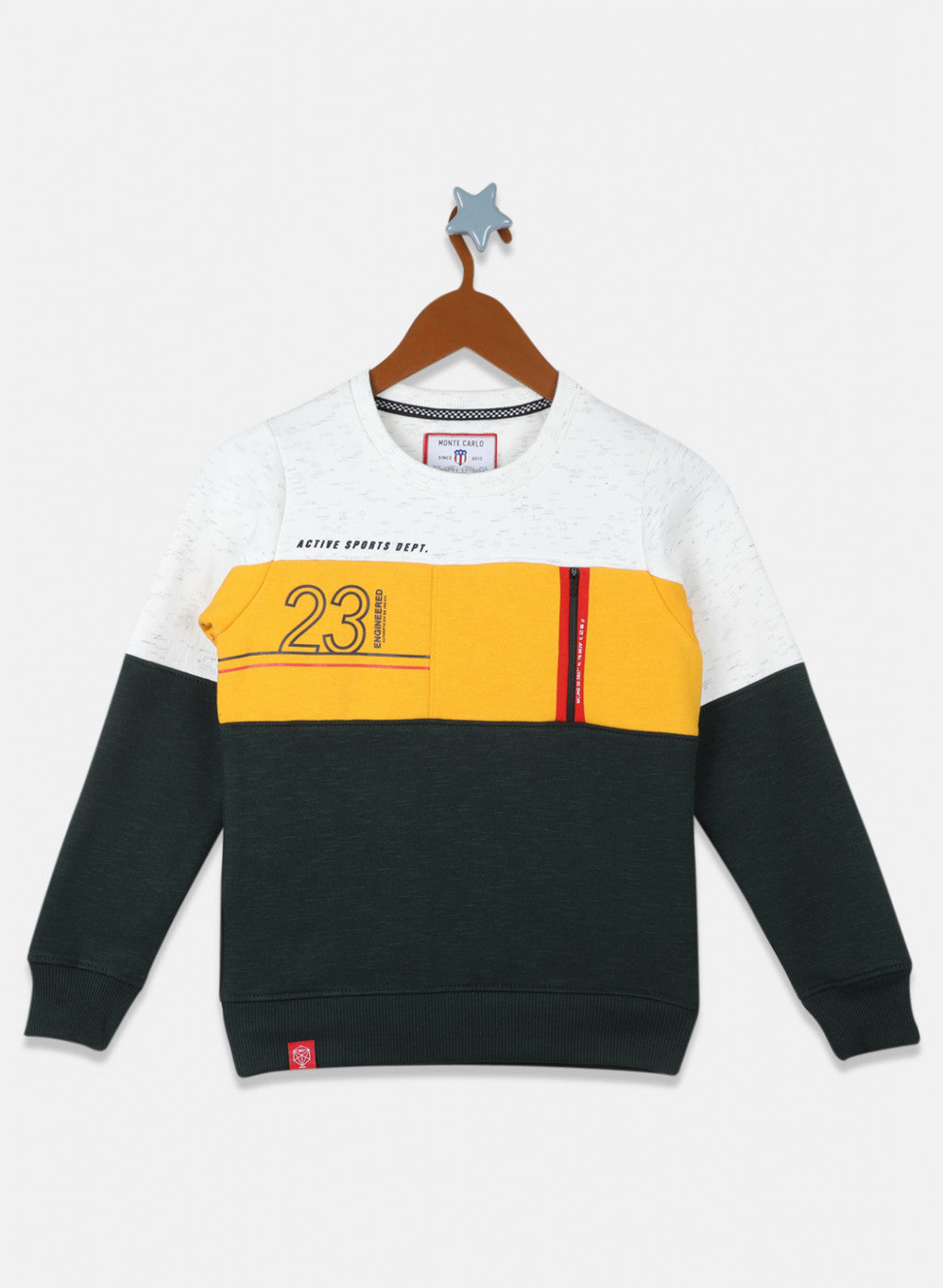 Boys Mustard & Green Printed Sweatshirt