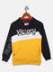 Boys Navy Blue & Mustard Printed Sweatshirt