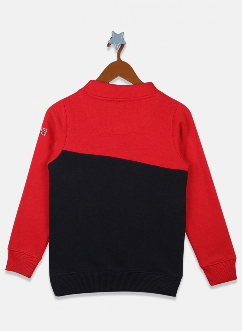 Boys Red & Navy Printed Sweatshirt