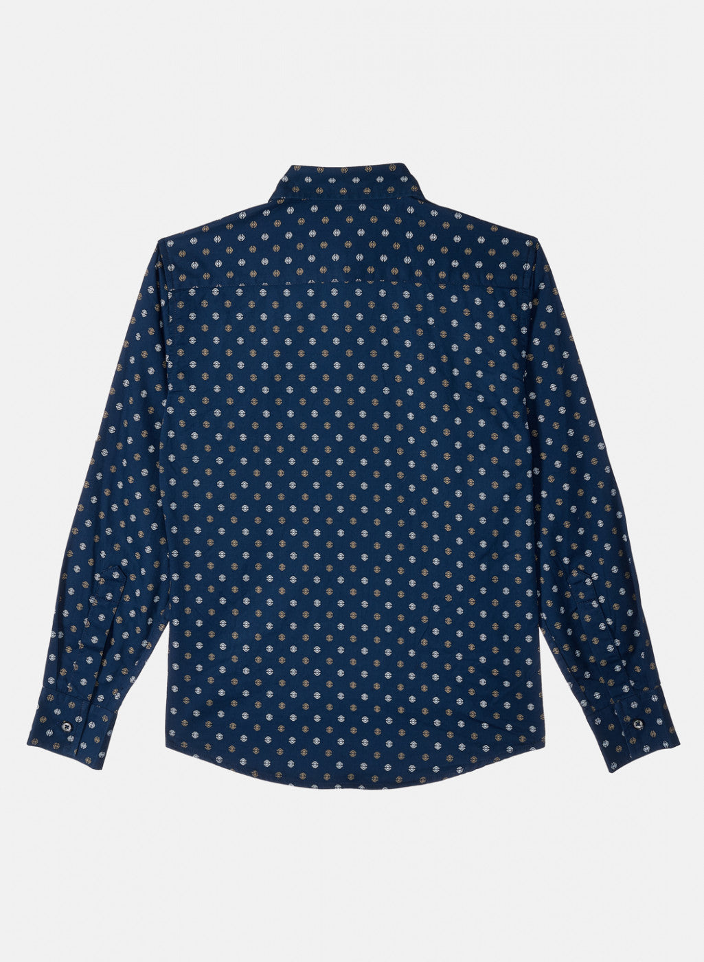 Boys Blue Printed Shirt