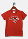 Boys Orange Printed T-Shirt