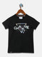 Boys Black Printed T-Shirt