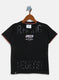 Boys Black Printed T-Shirt