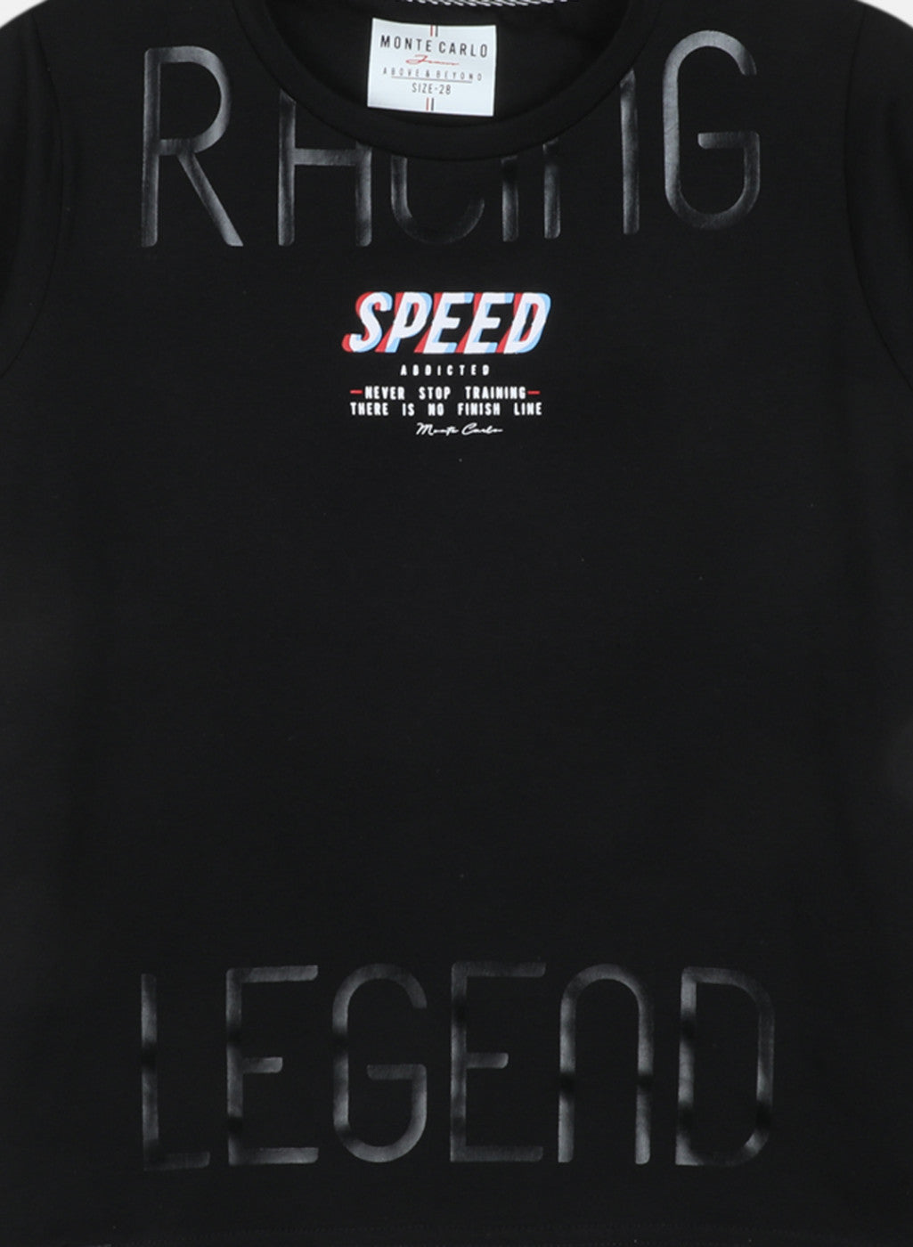 Boys Black Printed T-Shirt