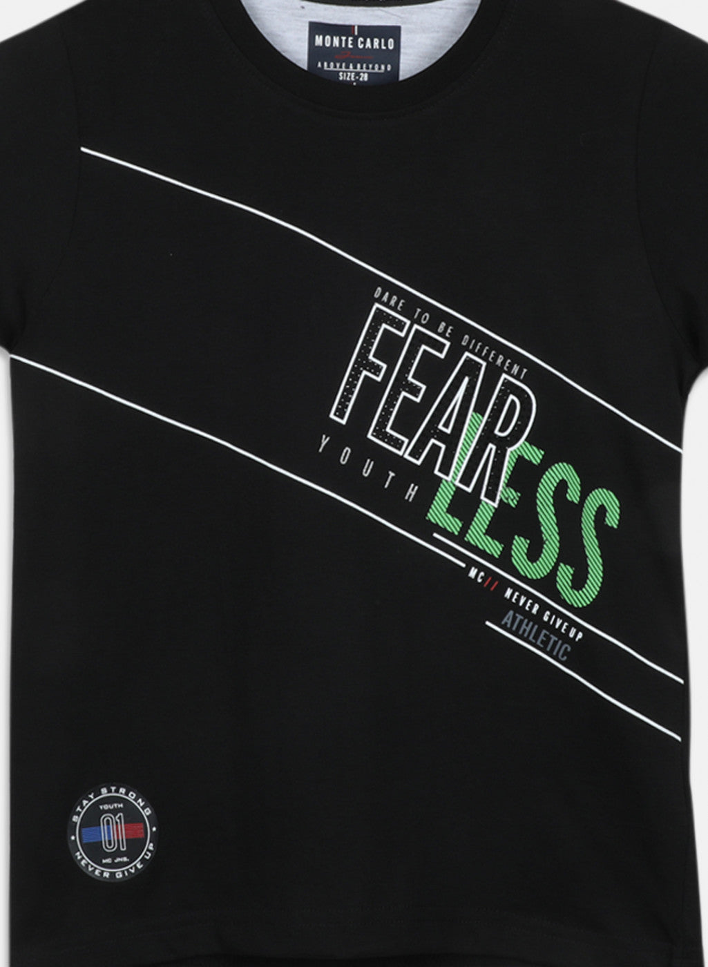 Boys Black Printed T-Shirt