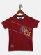 Boys Maroon Printed T-Shirt