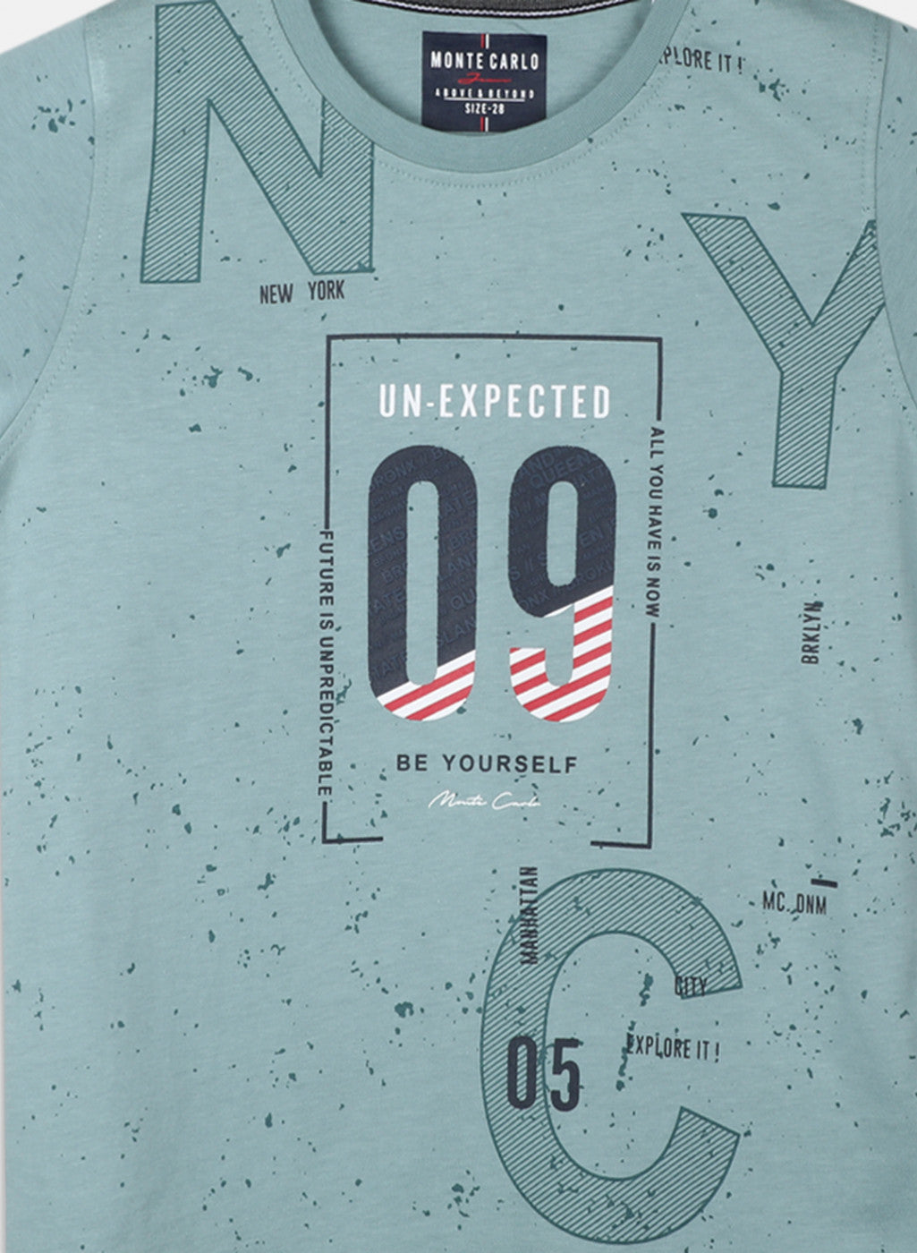 Boys Green Printed T-Shirt