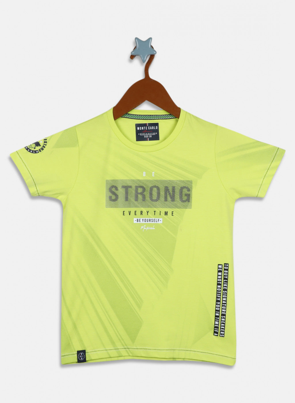 Boys Neon Green Printed T-Shirt