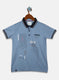 Boys Sky Blue Printed T-Shirt