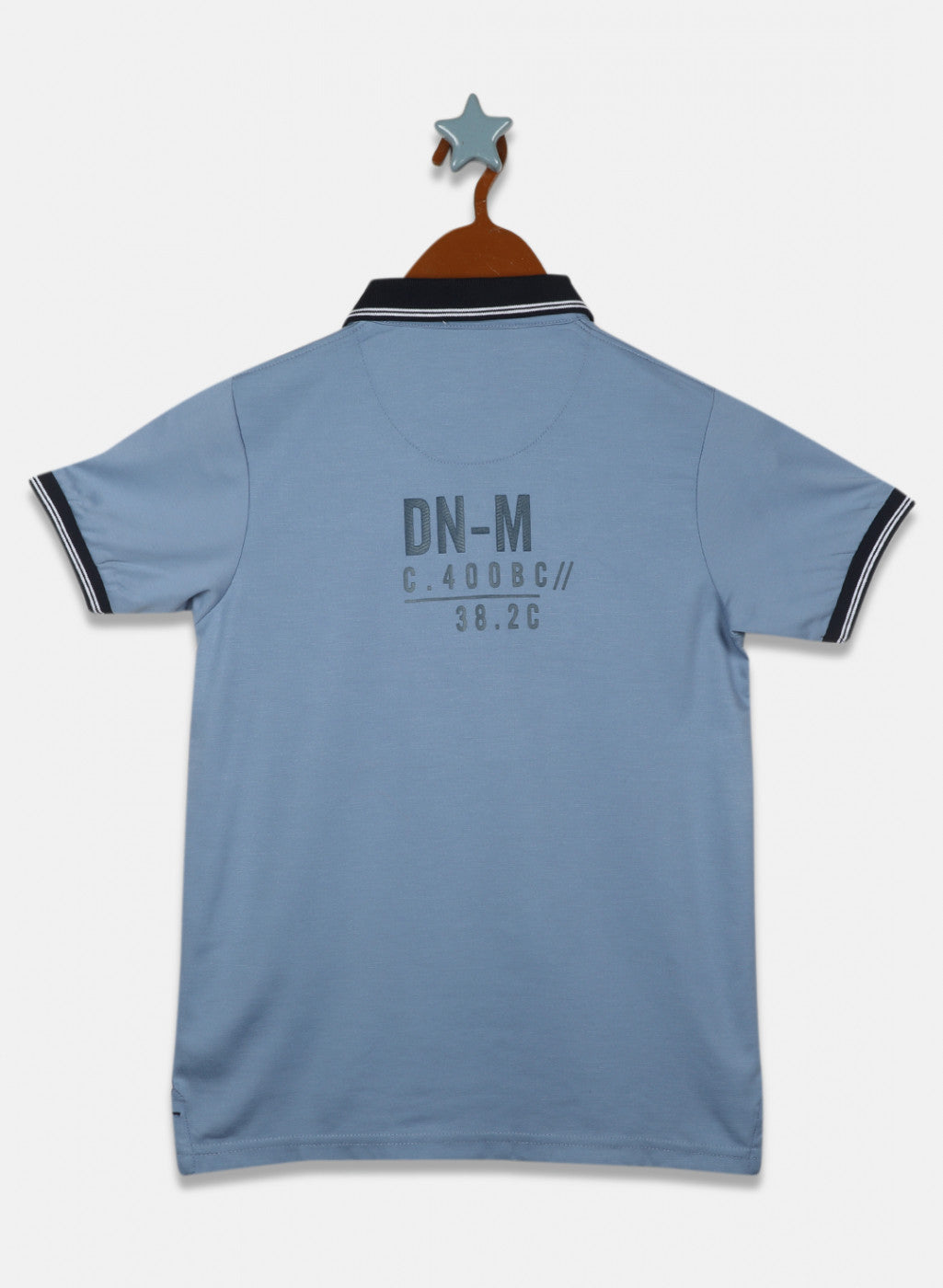 Boys Sky Blue Printed T-Shirt