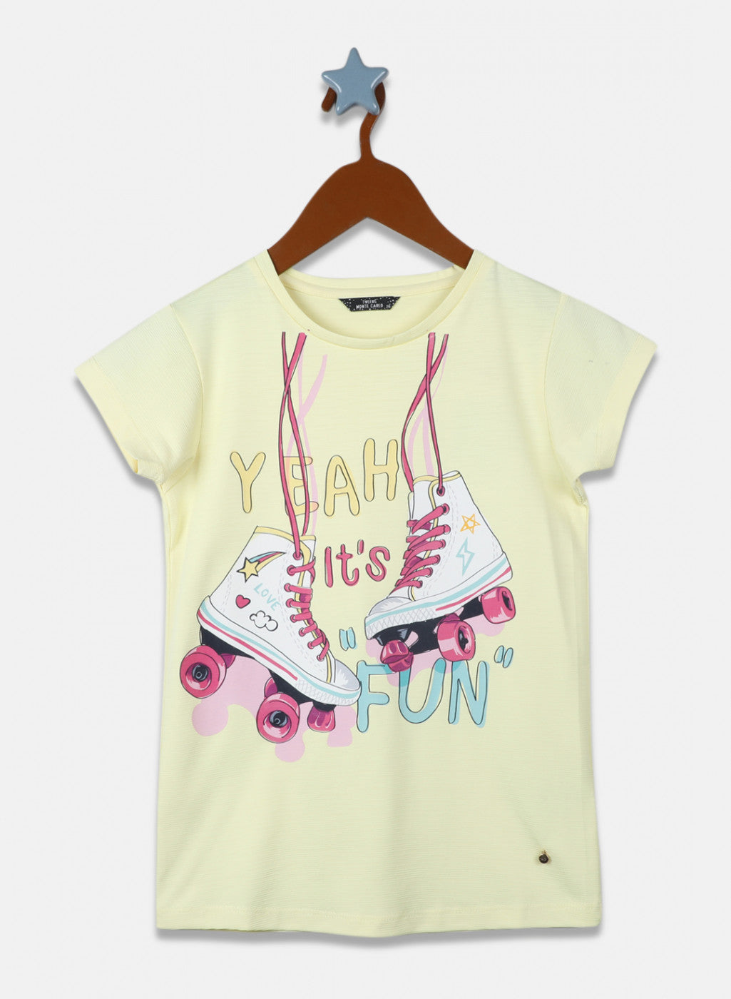 Girls Yellow Printed Top