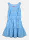 Girls Blue Printed Dress