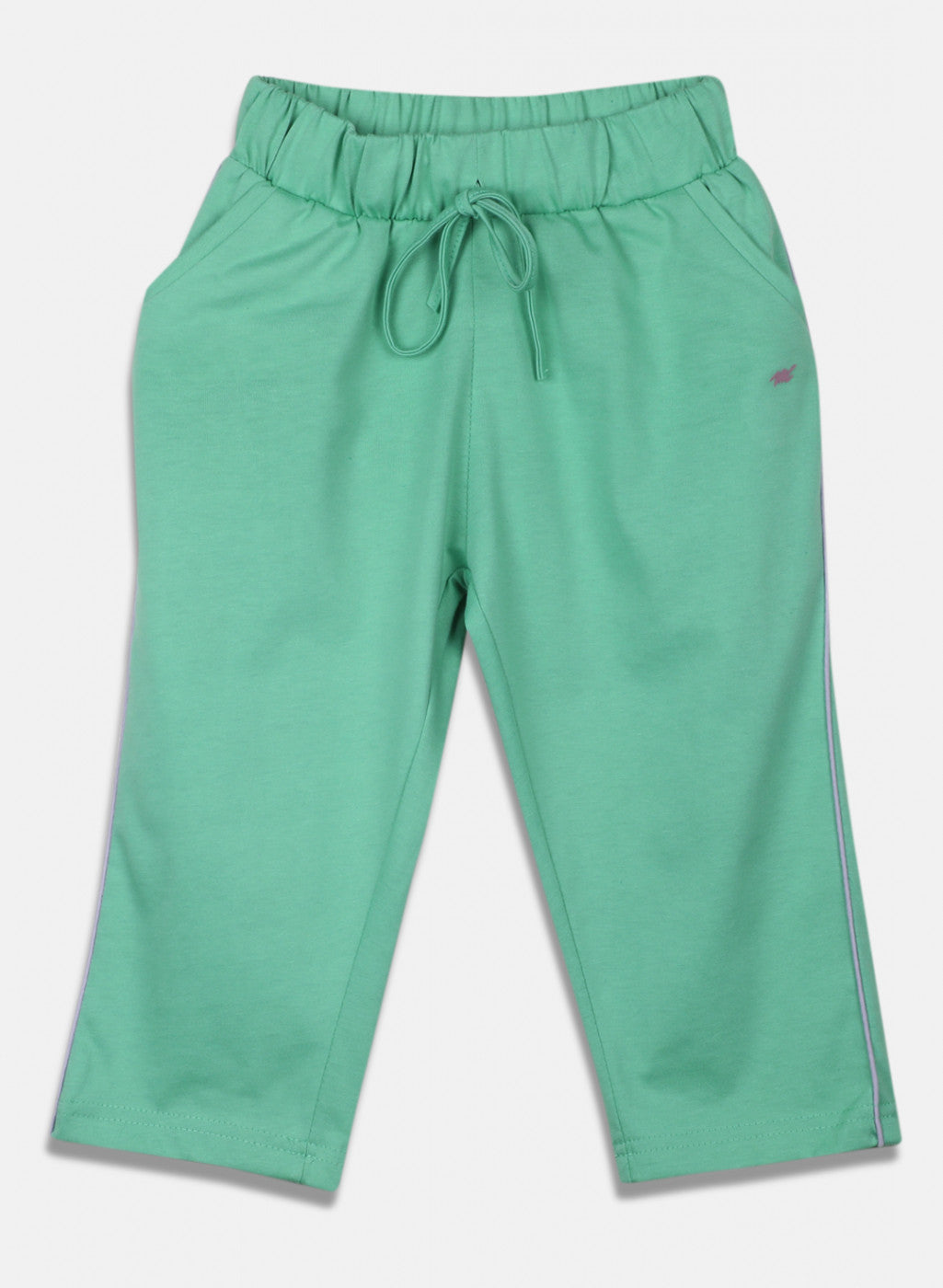 Girls Green & Purple Printed Capri Set
