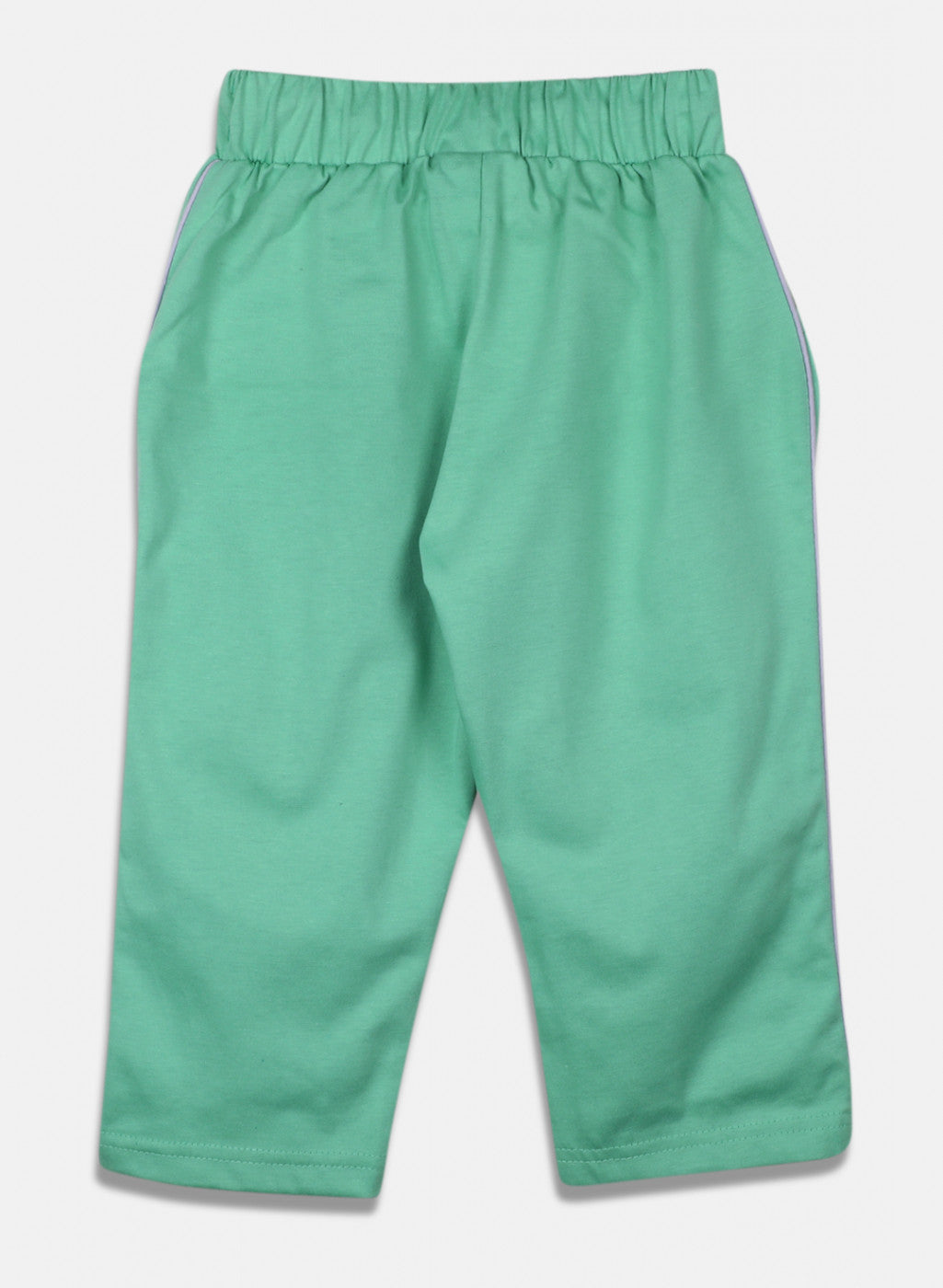 Girls Green & Purple Printed Capri Set