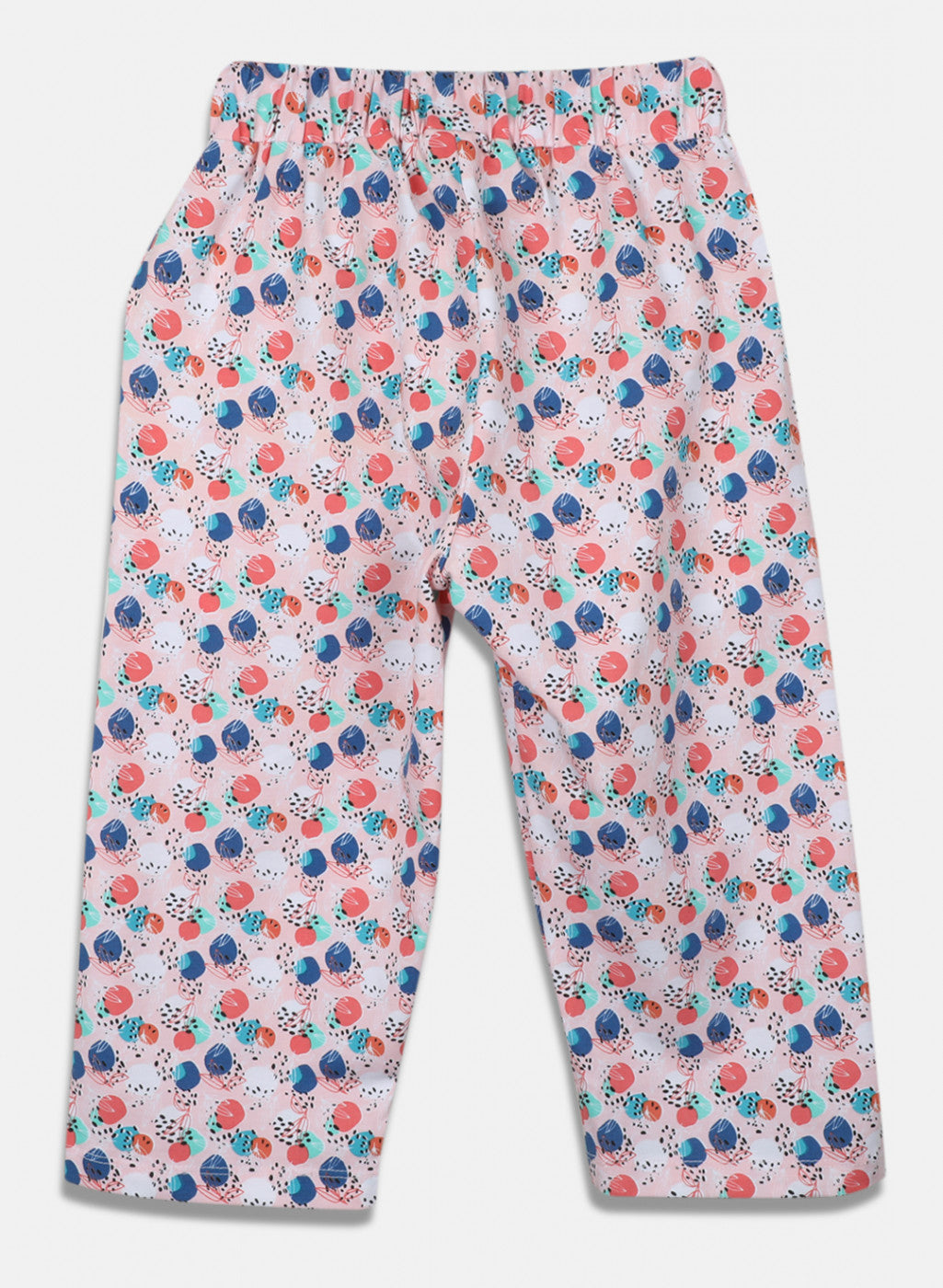 Girls Pink Printed Capri Set