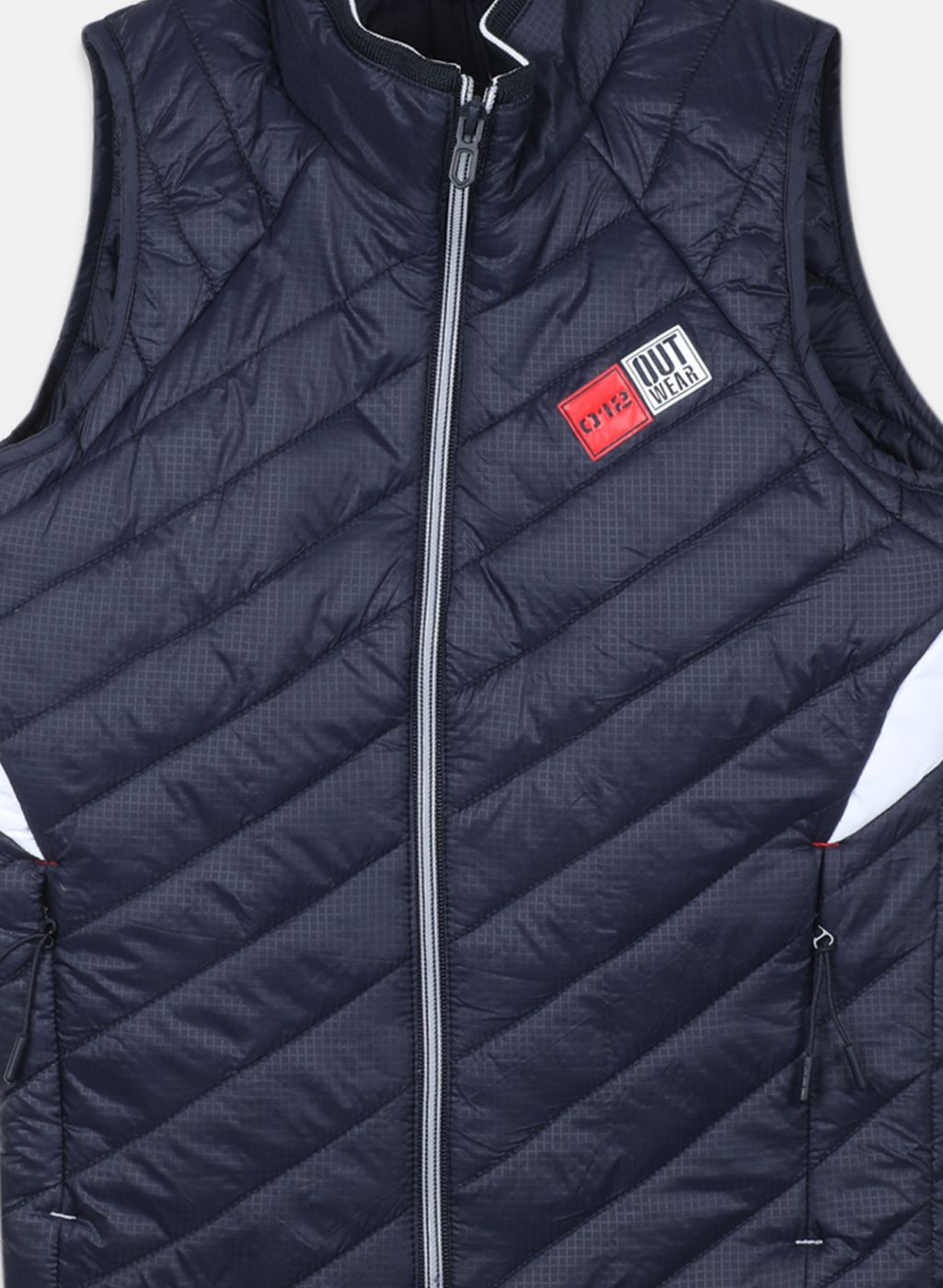 Boys NAvy Blue Self Design Jacket