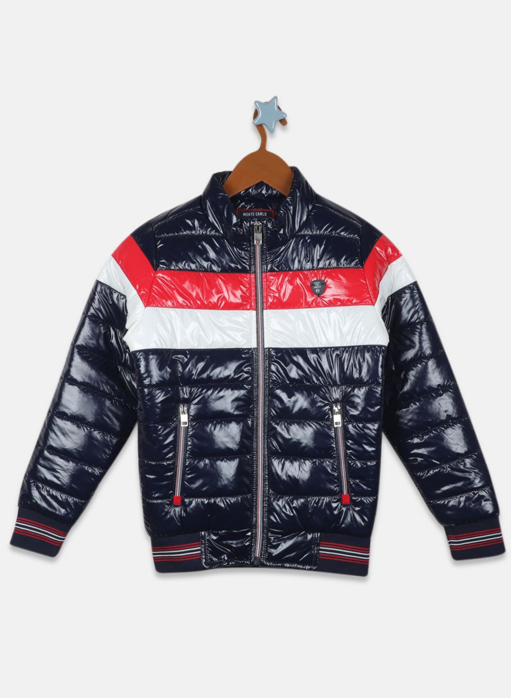 Boys NAvy Blue Solid Jacket